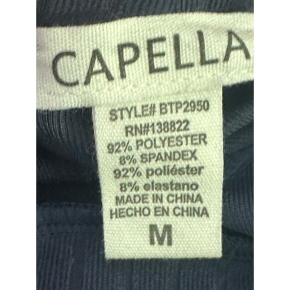 Capella blue ribbed knit leggings size Medium - Picture 3 of 6